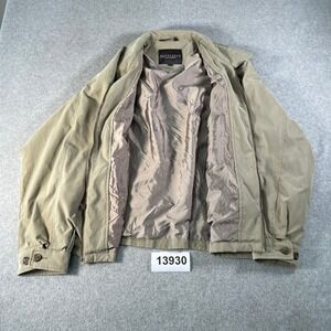 Van Heusen Bomber Jacket Mens 2XL Beige Harrington Lined Full Zip Winter Warm